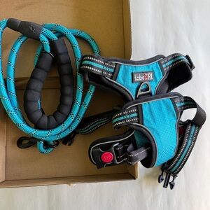 tobeDRI No Pull Dog Harness and 5 ft Leash Reflective Size Large New